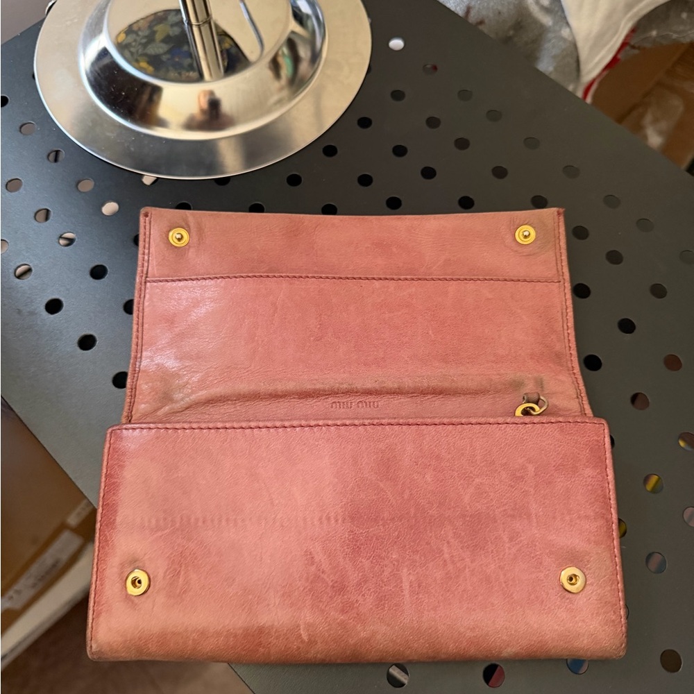Miu Miu Rose Leather Wallet - Picture 8 of 9